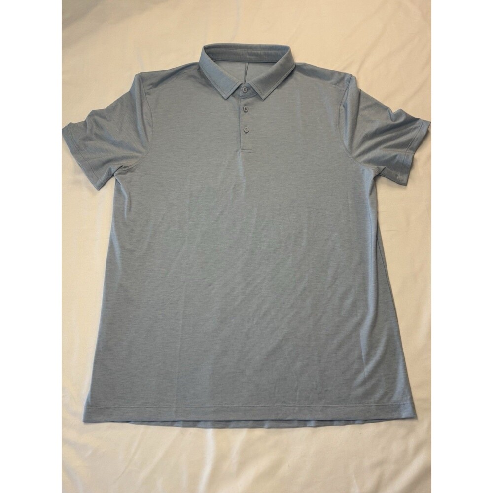 Lululemon Men's Evolution Shirt Sleeve Golf Polo Shirt Light Blue Size Large